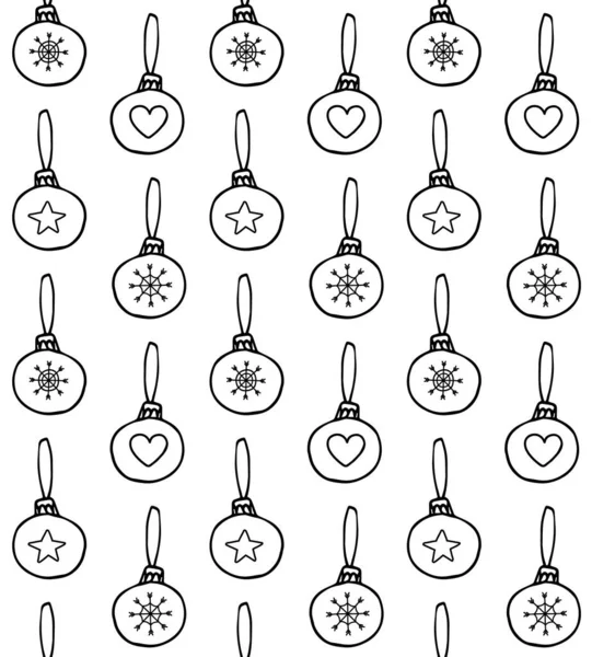 Vektor Nahtlose Muster Von Hand Gezeichnet Doodle Skizze Weihnachten Neujahr — Stockvektor