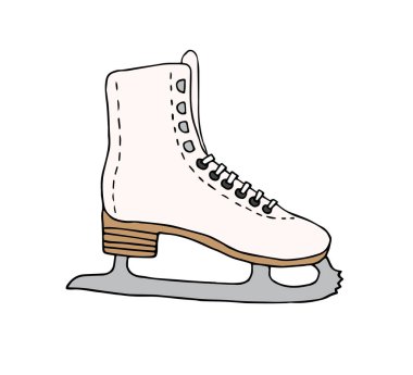 Vektör el çizimi eskiz kaykayı beyaz arkaplanda izole edildi