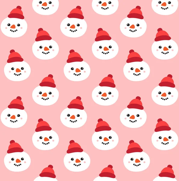 stock vector seamless pattern with christmas snowman