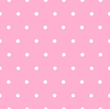 Pembe arka planda izole edilmiş beyaz noktaların vektörsüz deseni