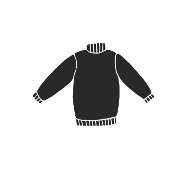 Vektör el karalama çizimi beyaz arkaplanda izole siyah kazak