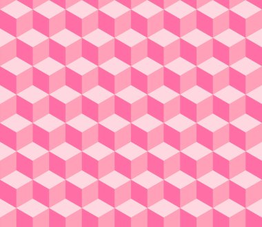 Pembe 3D izometrik kutsal geometri ızgarasının vektörsüz deco altıgen.