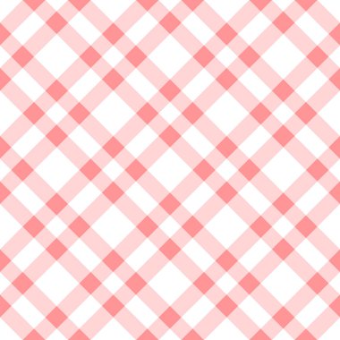 Beyaz arkaplanda izole edilmiş pembe kareli ekoseli vektörsüz desen