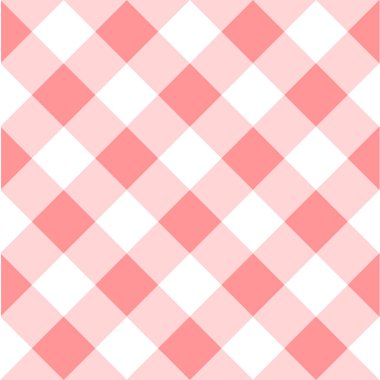 Beyaz arkaplanda izole edilmiş pembe ekoseli vektörsüz desen