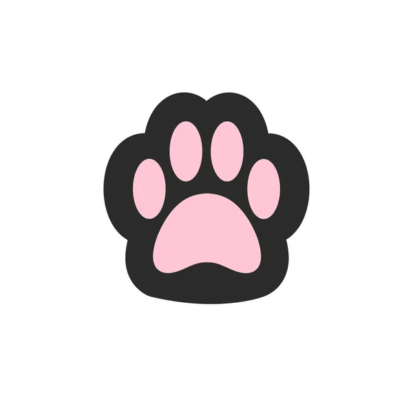 Vector Desenho Animado Plano Colorido Gato Cão Pata Isolada Fundo —  Vetores de Stock