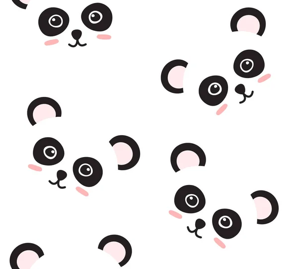 Patrón sin costura vectorial de doodle panda — Vector de stock