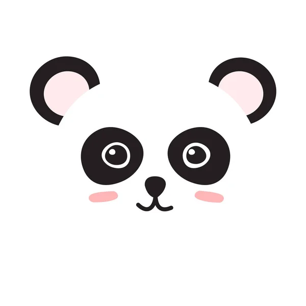 Vektor lapos rajzfilm kézzel rajzolt firka panda arc — Stock Vector
