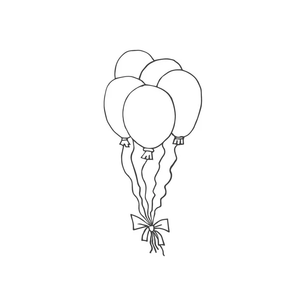 Vektor-Set von Hand gezeichnet Doodle Skizze Luftballon — Stockvektor