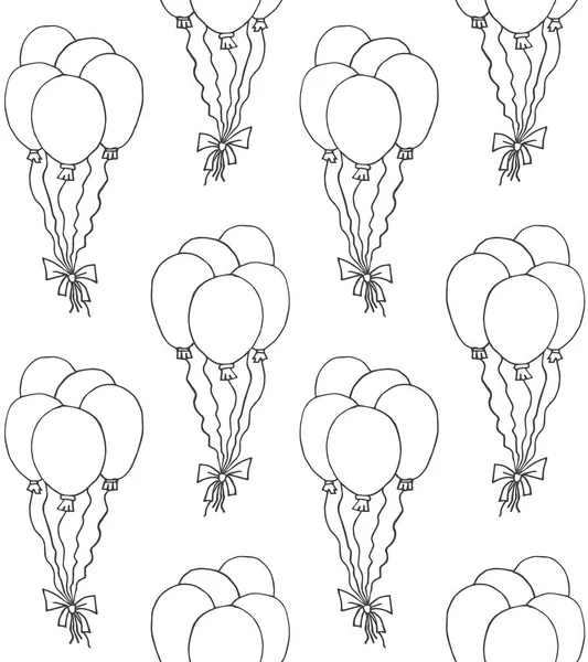 Vektor Nahtlose Muster Von Hand Gezeichnet Doodle Skizze Luftballon Isoliert — Stockvektor