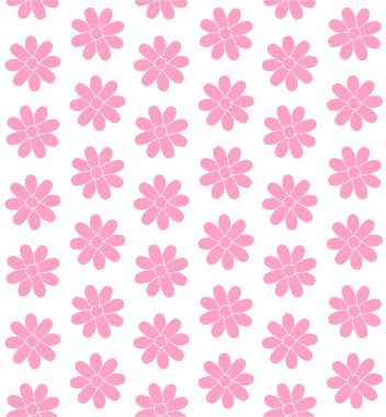 Beyaz arkaplanda izole edilmiş pürüzsüz pembe çiçek deseni