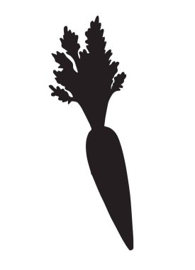 Beyaz arkaplanda izole edilmiş havuç silueti