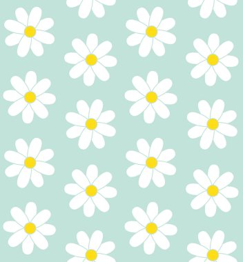 Nane arkaplanda izole edilmiş düz papatya çiçeğinin vektörsüz deseni