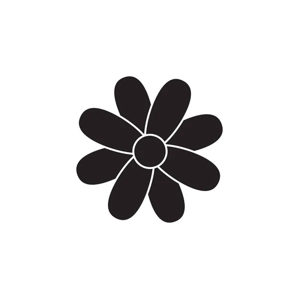 Векторный Плоский Черный Цветок Изолированный Белом Фоне — стоковый вектор