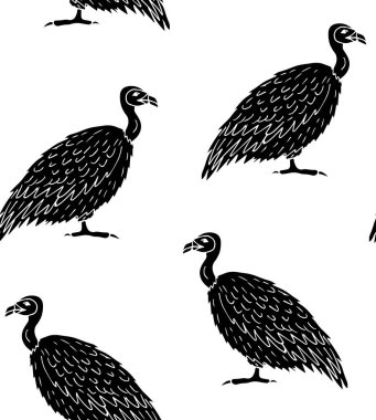 El çiziminin kusursuz çizimi. Beyaz arka planda izole edilmiş siyah griffon akbaba.