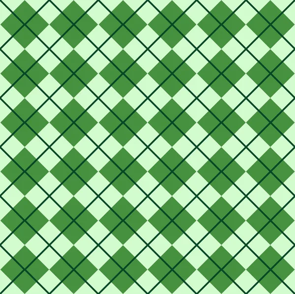 Векторный Бесшовный Узор Зеленого Плоского Чека Plaid Изолирован Заднем Плане — стоковый вектор