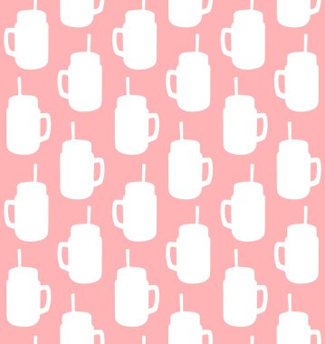 El çiziminin kusursuz şablonu arka planda izole edilmiş karalama çizimi smoothie kavanozları