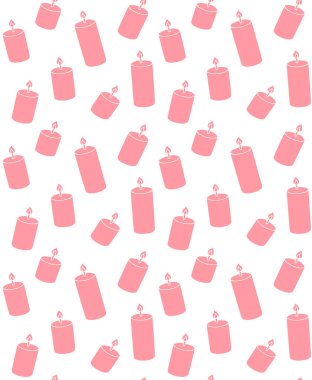 Pembe elin vektörsüz deseni beyaz arkaplanda izole edilmiş karalama çizimi mumları