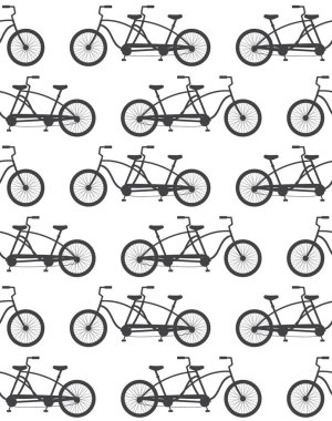 Düz çizgi filmin vektörsüz şablonu beyaz arkaplanda izole edilmiş çift çift motorlu bisikletler