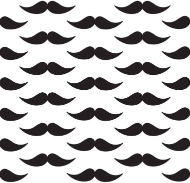 Arka planda izole edilmiş pürüzsüz düz bıyık deseni