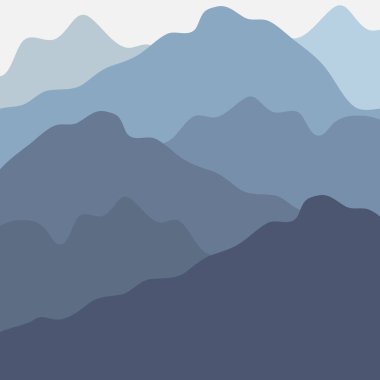 Arkaplanda mavi dağlar bulunan vektör düzlüğü