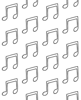 El çiziminin vektörsüz deseni beyaz arkaplanda izole edilmiş çizim notası