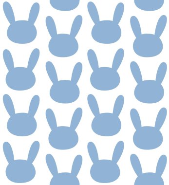 Düz karalama tavşan suratlı siluet beyaz arka planda izole edilmiş.