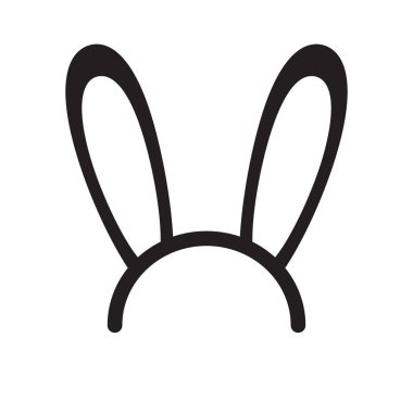 Beyaz arka planda izole edilmiş siyah tavşan kulaklı kıllar.