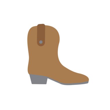 Beyaz arka planda izole edilmiş vektör düz kovboy çizmesi silueti