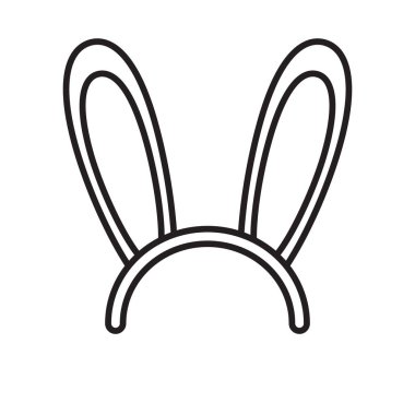 Beyaz arka planda izole edilmiş düz tavşan kulakları