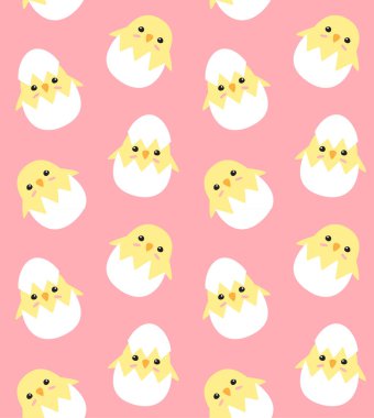 Yumurtadaki renkli civcivin kusursuz deseni.