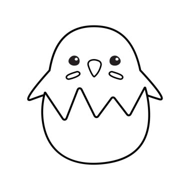 Paskalya günü için düz bir tarzda tatlı bir piliç..