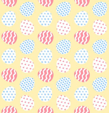 Elle çizilmiş renksiz paskalya yumurtaları ve renkli noktalar.