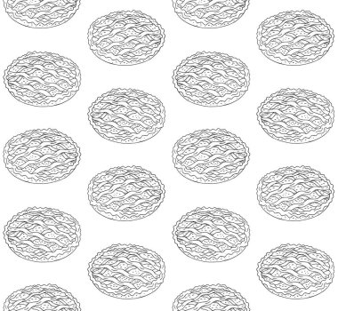 Lezzetli turtalarla kusursuz desen. vektör illüstrasyonu.