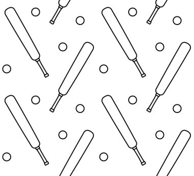 Beyzbol topları ve çubuk simgeleri. vektör illüstrasyonu