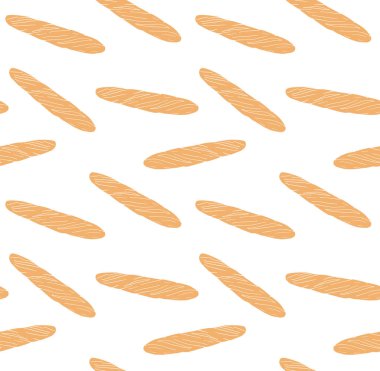 Ekmek ve vektör illüstrasyonlu kusursuz desen