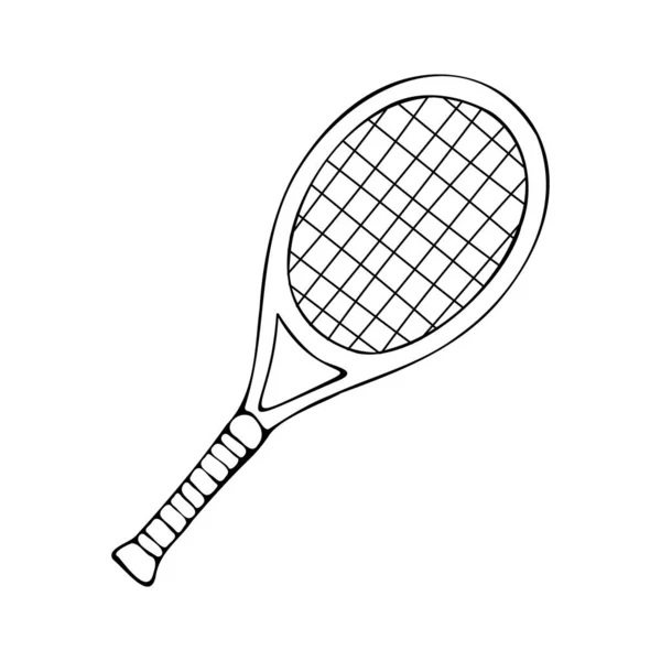 Racchetta Tennis Icona Del Volano Sport Ricreazione Tema Design Isolato Grafiche Vettoriali