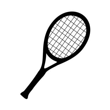 Vektör el, tenis raketi silueti çizdi