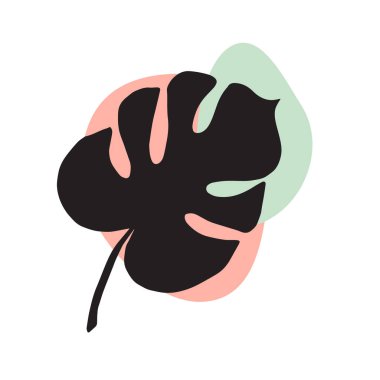 Vektör eli çizilmiş canavar yaprağı silueti