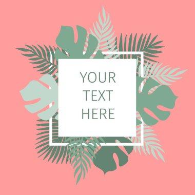 Vektör palmiyesi siluet çerçeve afişini bırakır