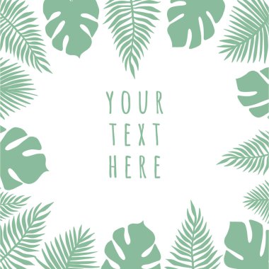 Vektör palmiyesi siluet çerçeve afişini bırakır