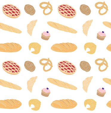 El çiziminin kusursuz deseni. Arka planda izole edilmiş tatlılar.