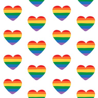 beyaz arkaplanda lgbt bayrağı olan kalp