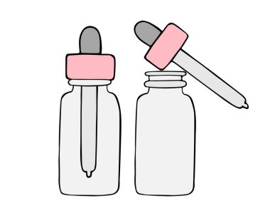 Beyaz arka planda izole edilmiş vektör yassı yağ şişeleri 