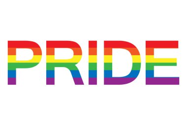 Vektör düz lgbt gurur gökkuşağı bayrak harfleri