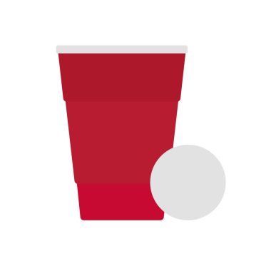 Renkli bira pong topu ve cam.