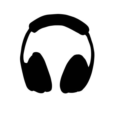 Vektör eli çizilmiş kulaklık silueti