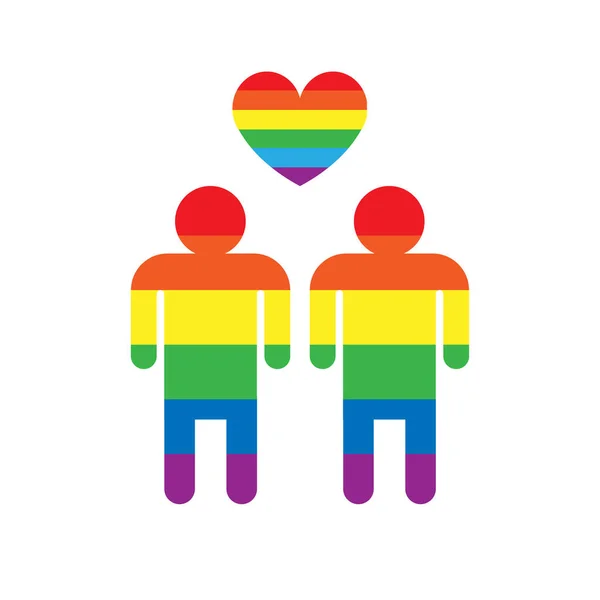 Vector plana lgbt arco iris bandera gay hombre icono — Vector de stock