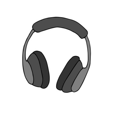 Vektör eli karalama çizimi renkli kulaklıklar