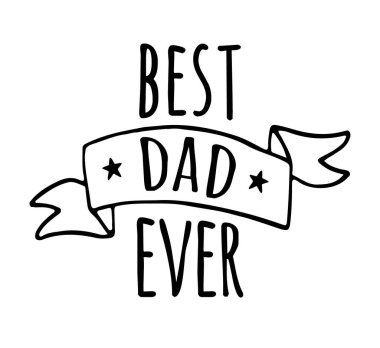 Vektör el çizimi çizimi en iyi baba yazısı. Anneler Günü illüstrasyonu pembe arka planda izole edildi