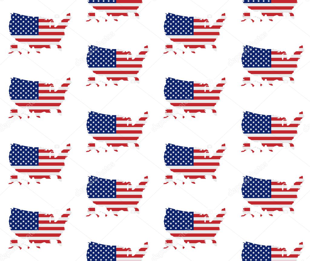 seamless pattern with the  American flag color country borders, vector illustration